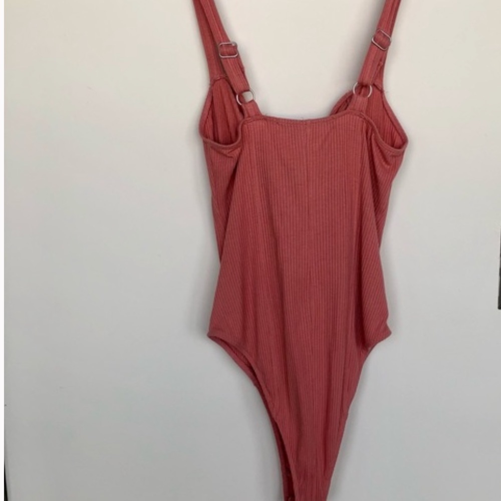Urban Outfitters bodysuit Mauve / Pink tie up - medium - Picture 2 of 10